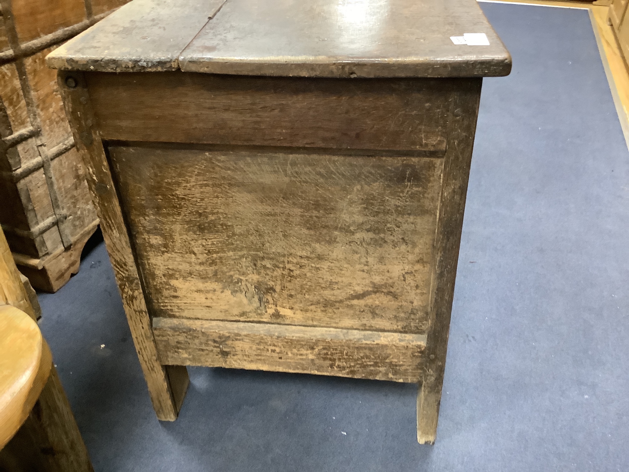 An eary 18th century carved oak coffer